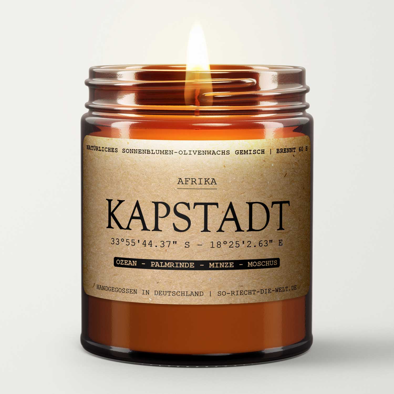 Kapstadt Duftkerze - Ozean | Palmrinde | Minze | Moschus