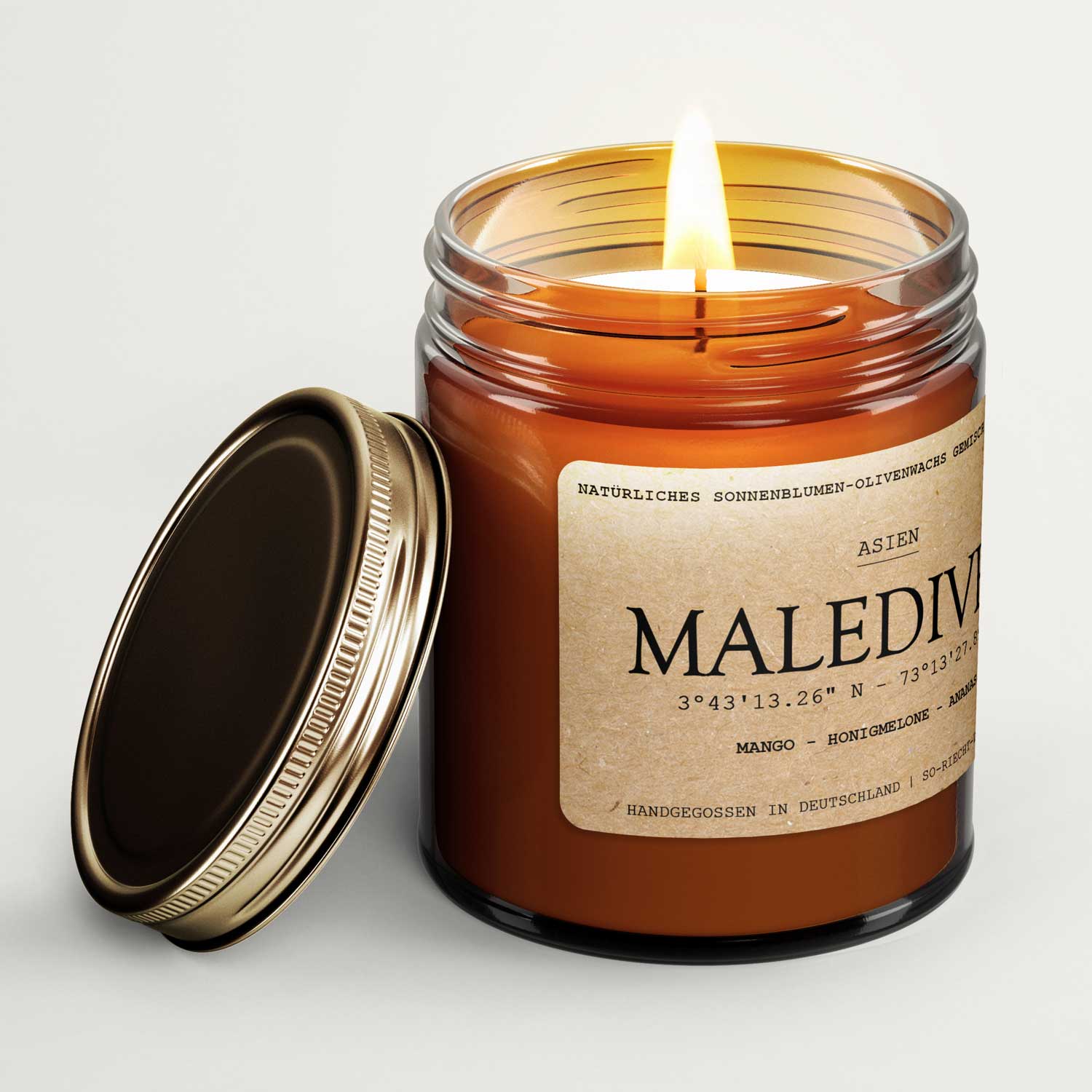 Malediven Duftkerze - Mango | Honigmelone |  Ananas