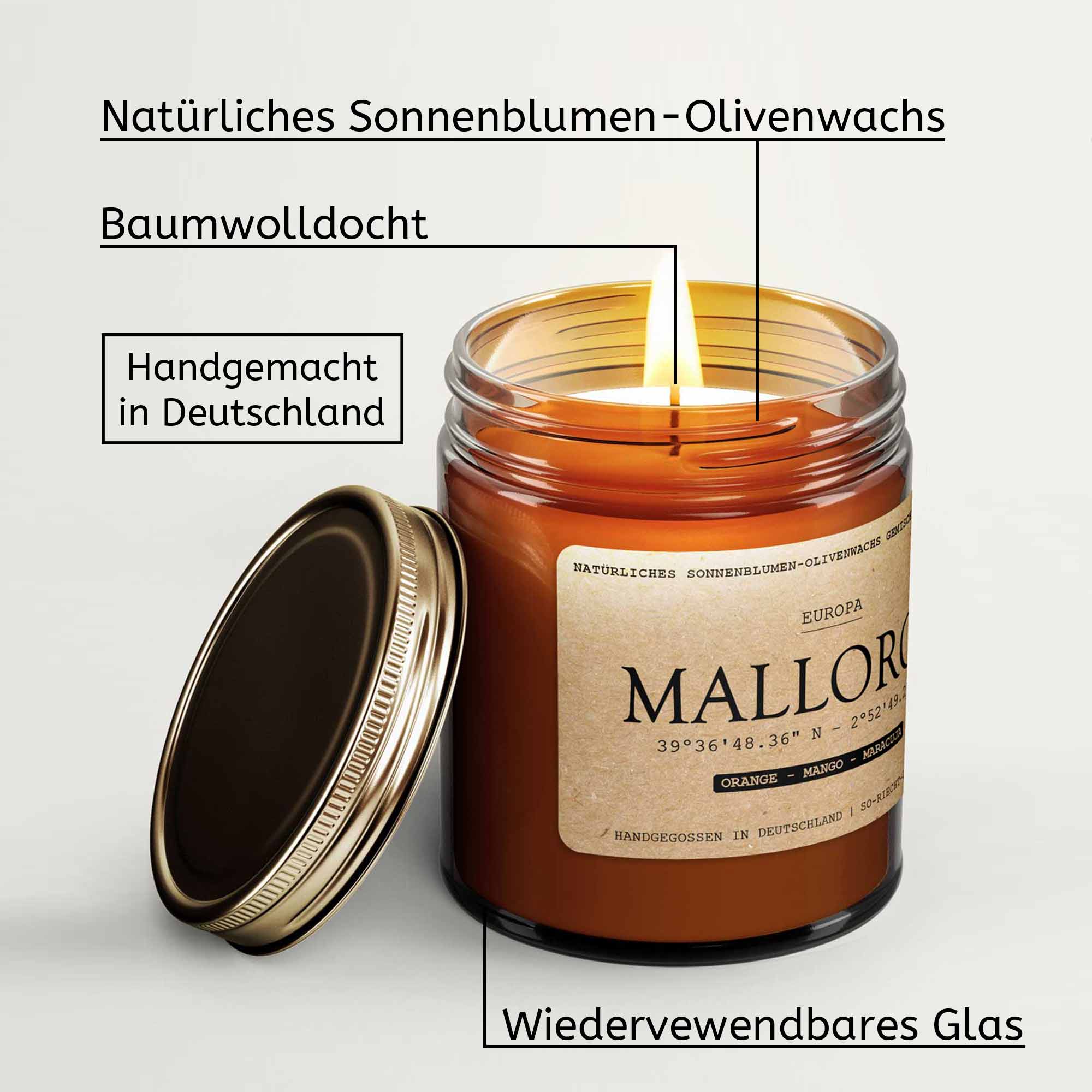 Malediven Duftkerze - Mango | Honigmelone |  Ananas