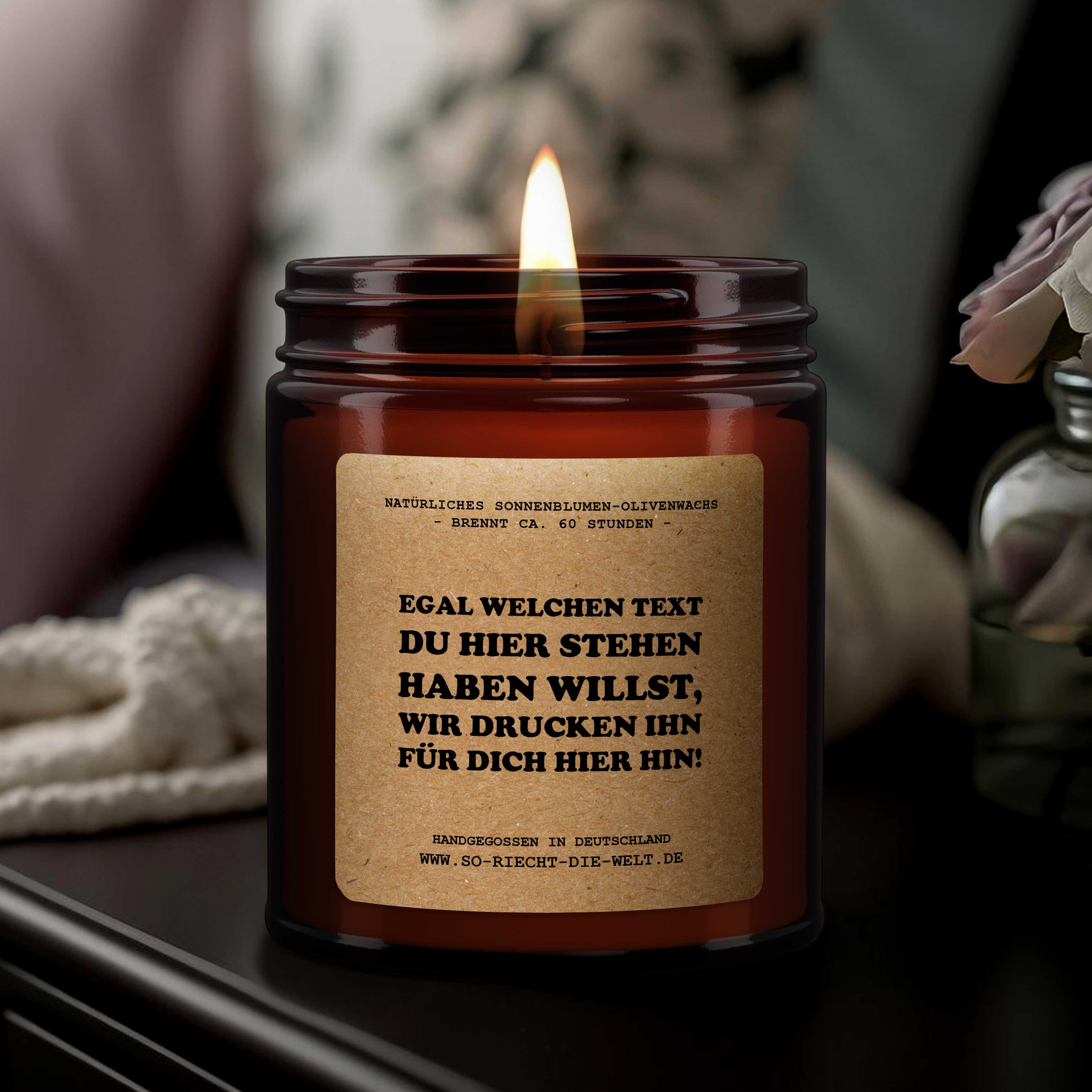 Egal welcher Text, wir drucken ihn, Geschenkkerze, personalisierte Kerze, personalisiertes Geschenk, personalisiertes Hochzeitsgeschenk, individuelle Kerzen, eigene Kerzen herstellen, Duftkerzen
